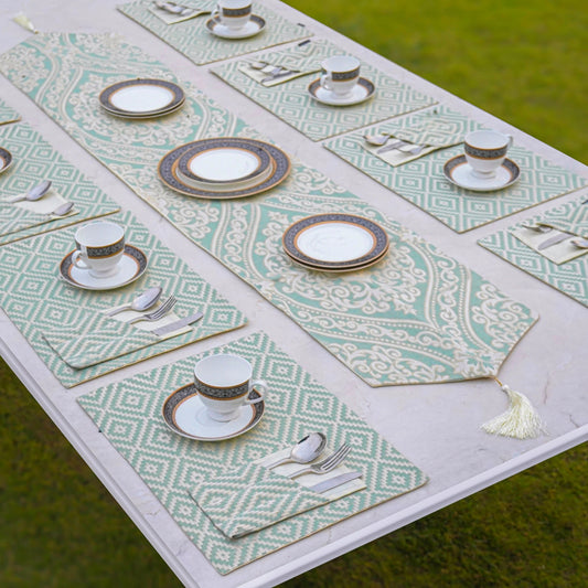 Tribal Luxe Mint Green Table Set