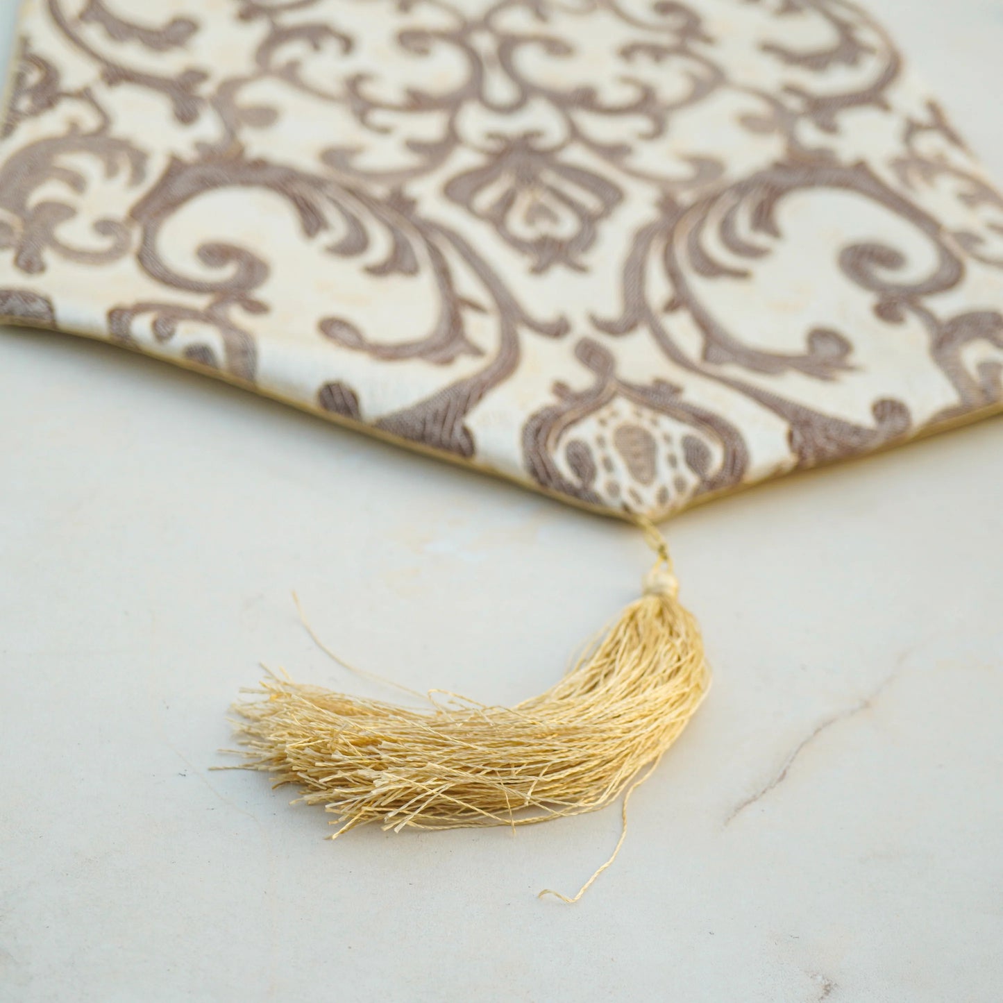 Imperial Brocade Mocha Gold Table Set