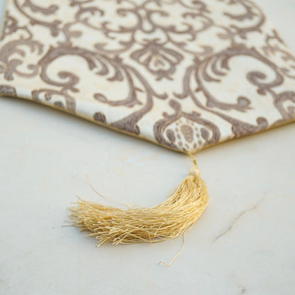 Imperial Brocade Mocha Gold Table Set