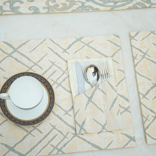 Imperial Brocade Grey Mist Table Set