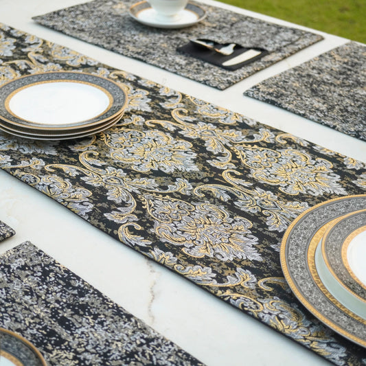 Majestic Tapestry Noir Black Table Set