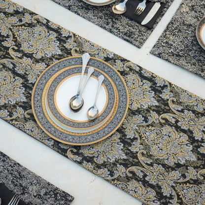 Majestic Tapestry Noir Black Table Set
