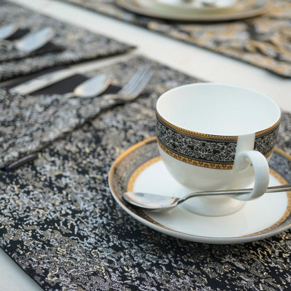 Majestic Tapestry Noir Black Table Set